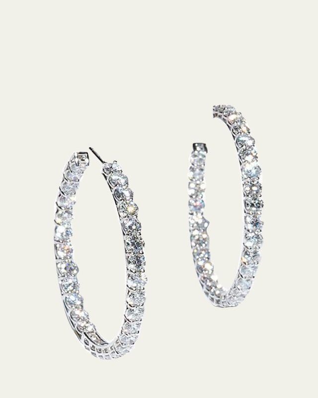White Gold Hoop Earrings Diamond 11.91 ct. (M)
